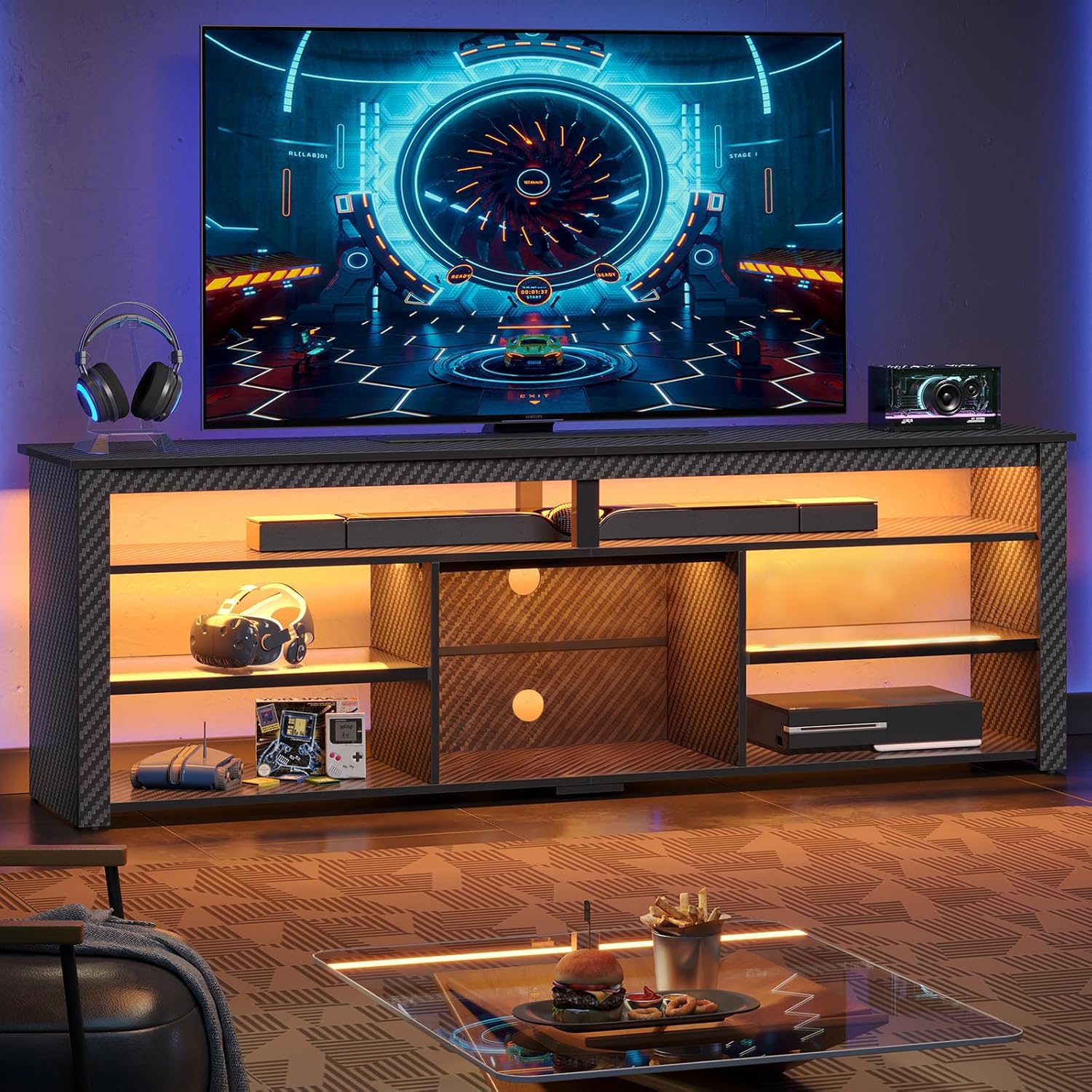 Gaming Console Tv Stand - Tall TV Stand for 75 inch
