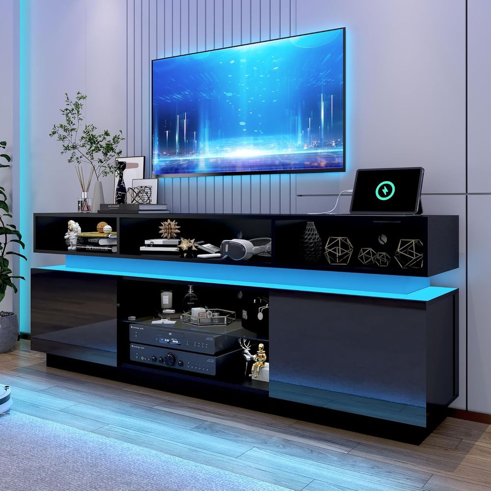 LED TV Stand for 80 Inch TV, M – обзор и цена Gaming Console Tv Stand