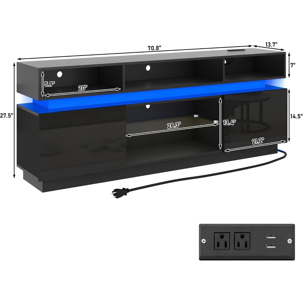 LED TV Stand for 80 Inch TV, M – обзор и цена Gaming Console Tv Stand