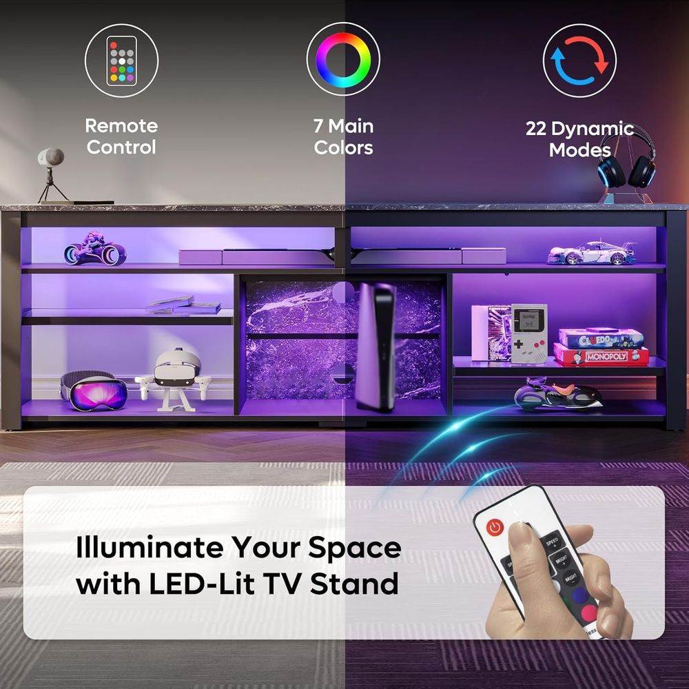 Tall LED TV Stand for 70 75 80 – обзор и цена Gaming Console Tv Stand