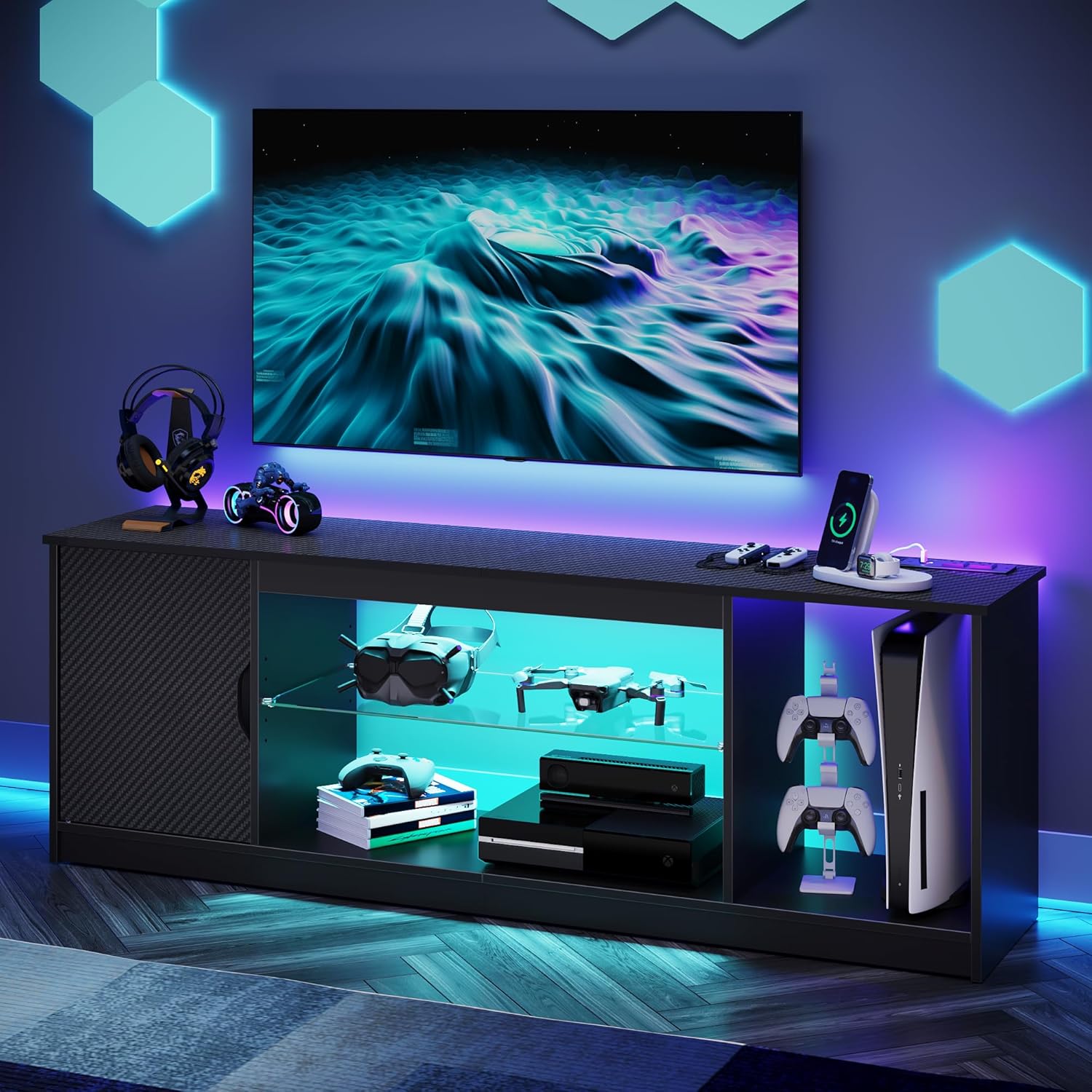 TV Stand with Power Outlets Ga – обзор и цена Gaming Console Tv Stand