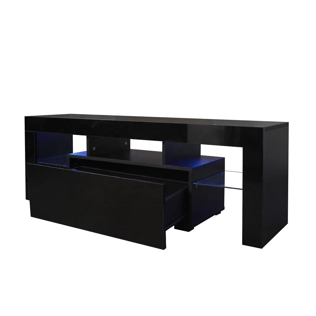 #Black TV Stand with LED RGB L – обзор и цена Gaming Console Tv Stand