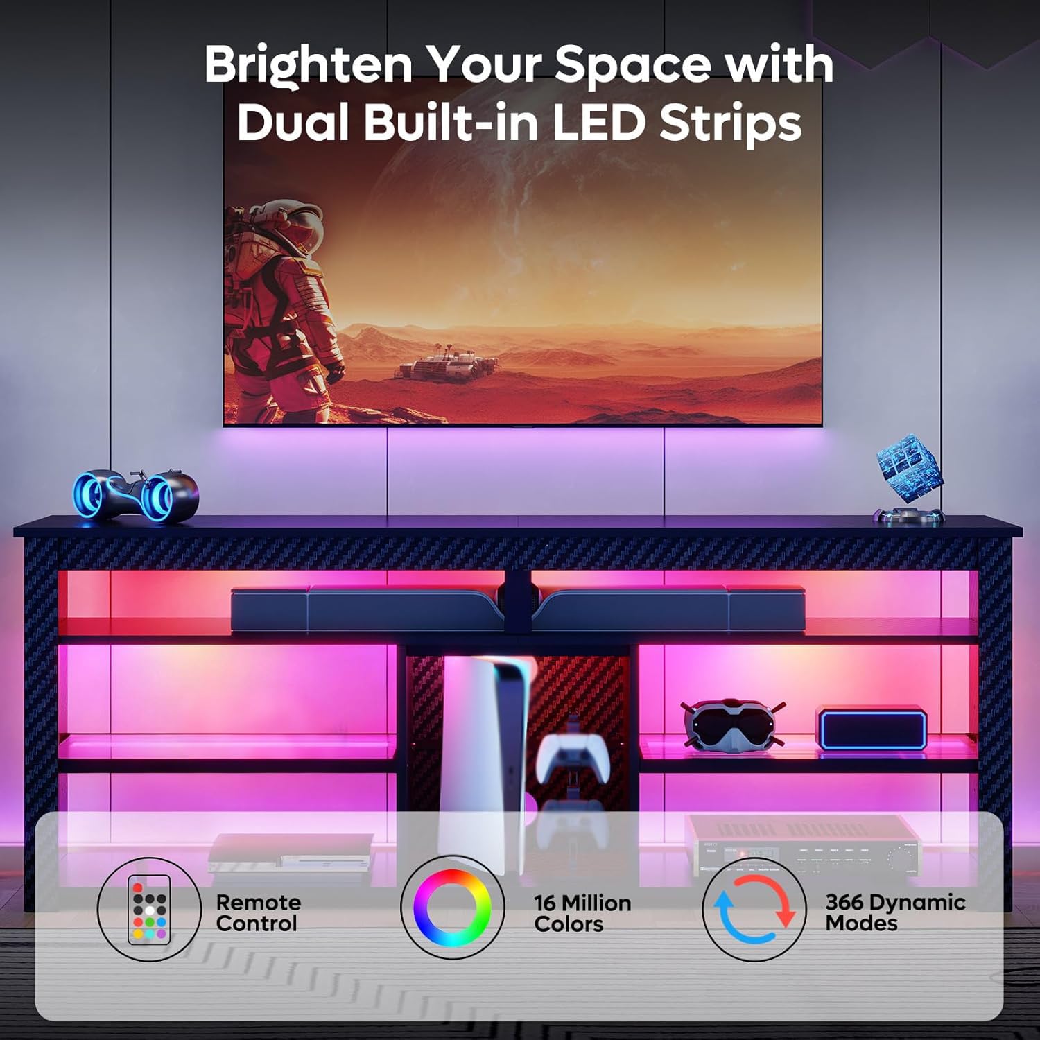 Tall LED Gaming TV Stand Conso – обзор и цена Gaming Console Tv Stand
