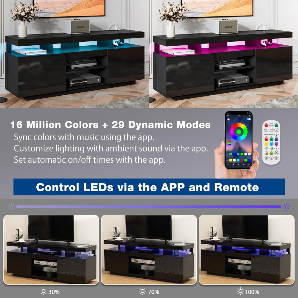 LED TV Stand for 75 Inch TV, M – обзор и цена Gaming Console Tv Stand
