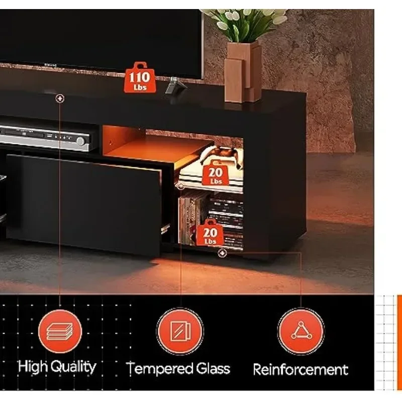 Wood TV Console With 2 Storage – обзор и цена Gaming Console Tv Stand